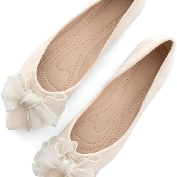 Womens Casual Flats Fashion Chain Pointed Toe Ballet Flats Rhinestone Flats Comfort Slip On Dress Shoes