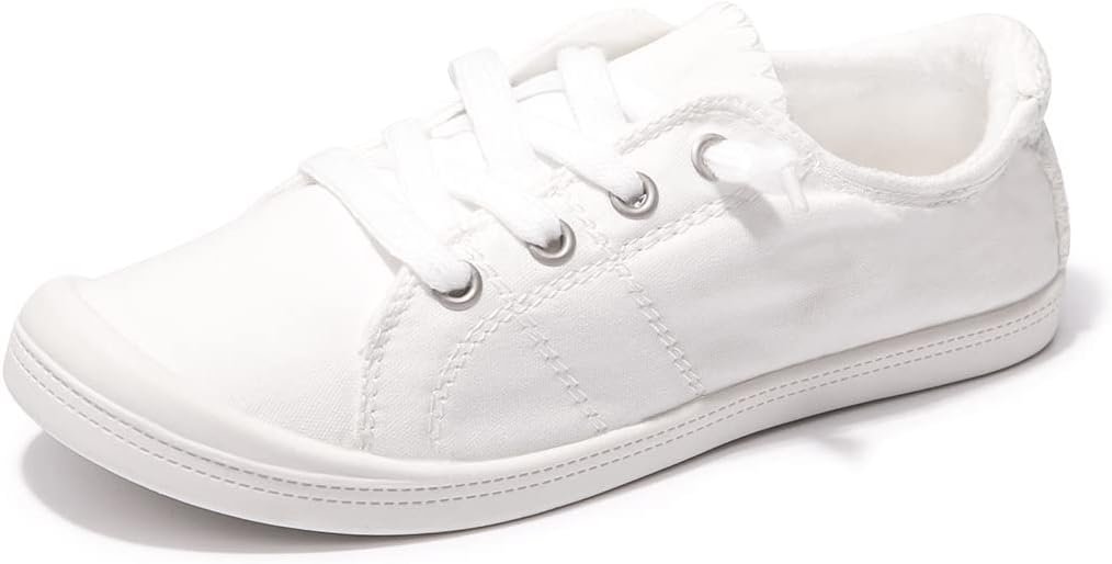 Women Slip On Canvas Sneaker Low Top Casual Walking Shoes Classic Comfort Flat Fashion Sneakers