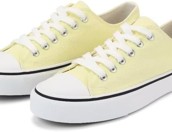 Women Lace Up Canvas Shoes Low Top Fashion Sneakers Casual Tennis Walking Shoes