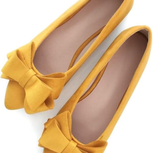 Women Fashion Bowknot Flats Comfort Pointed Toe Dress Shoes