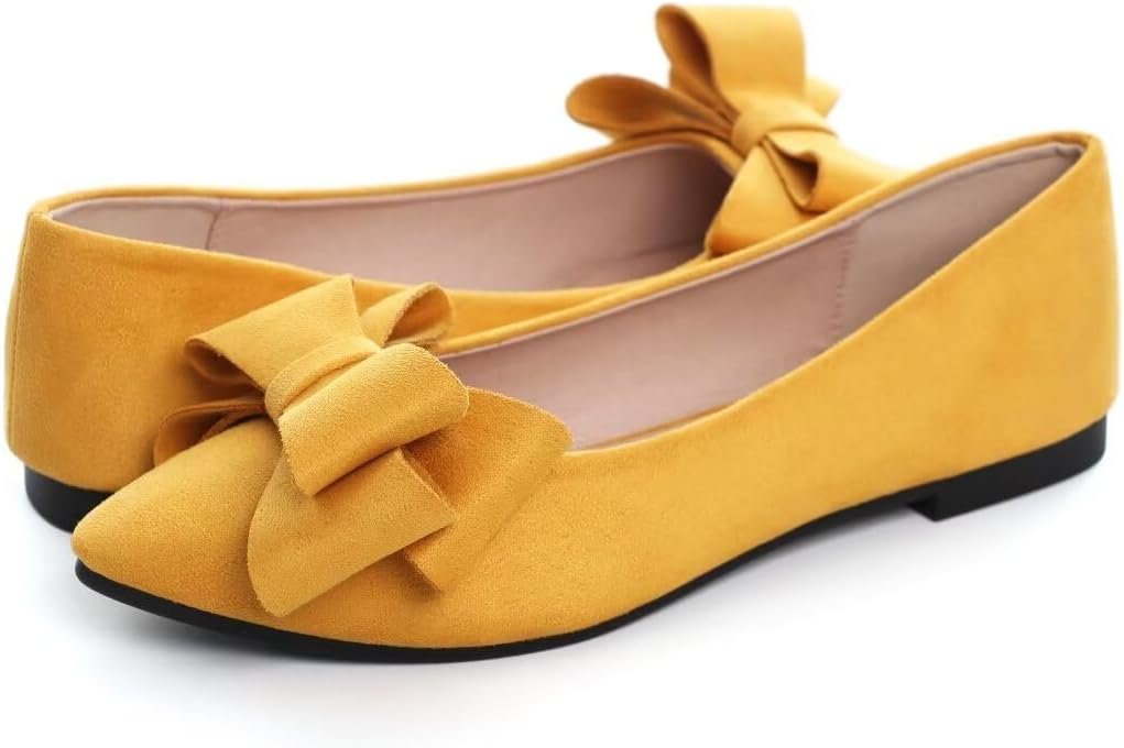 Women Fashion Bowknot Flats Comfort Pointed Toe Dress Shoes - Image 2