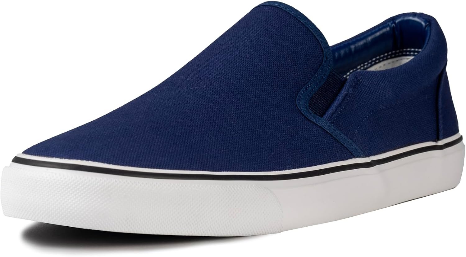 men Sneakers Classic Low Top Slip On Shoes Wide Canvas Skate Loafers Sneakers with Soft Insole Causal Dress Shoes for Men Comfortable Walking Shoes Slip on Sneakers for Men - Image 2