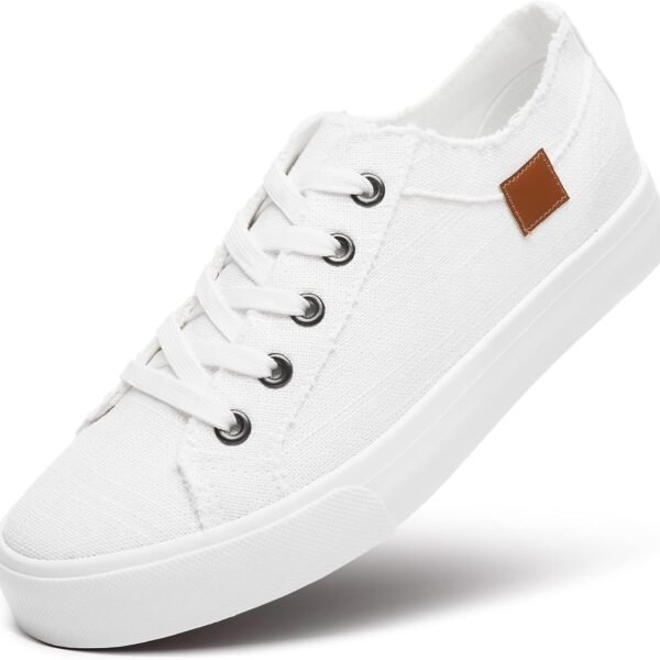 Women Sneakers Canvas Shoes for Women Lace up Fashion Canvas Sneakers Classic Low Top Casual Shoes