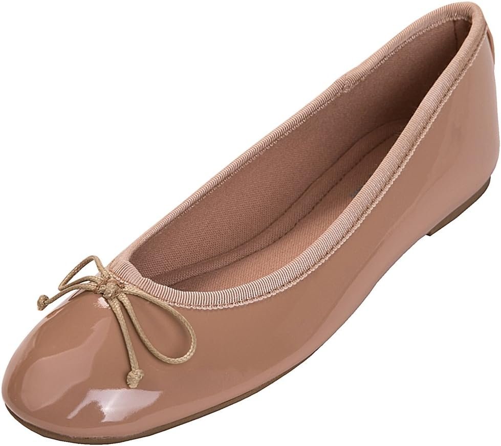 Women's Colorful Memory Foam Cushion Insock Patent Ballet Flat