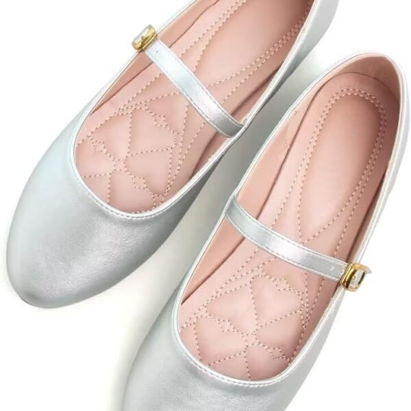 Leather Flats for Women Comfortable Square Toe Slip On Flats Soft Work Flats Retro Mary Jane Flats