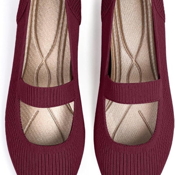 Women's Flats Shoes Pointed Toe Knit Washable Ballet Comfortable Dressy Mary Jane Flat
