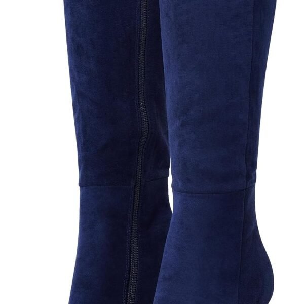 4 inch Women's Knee High Long Boots, Stiletto Tall Pointed Toe Heeled Boot Leather Suede Comfortable Sexy
