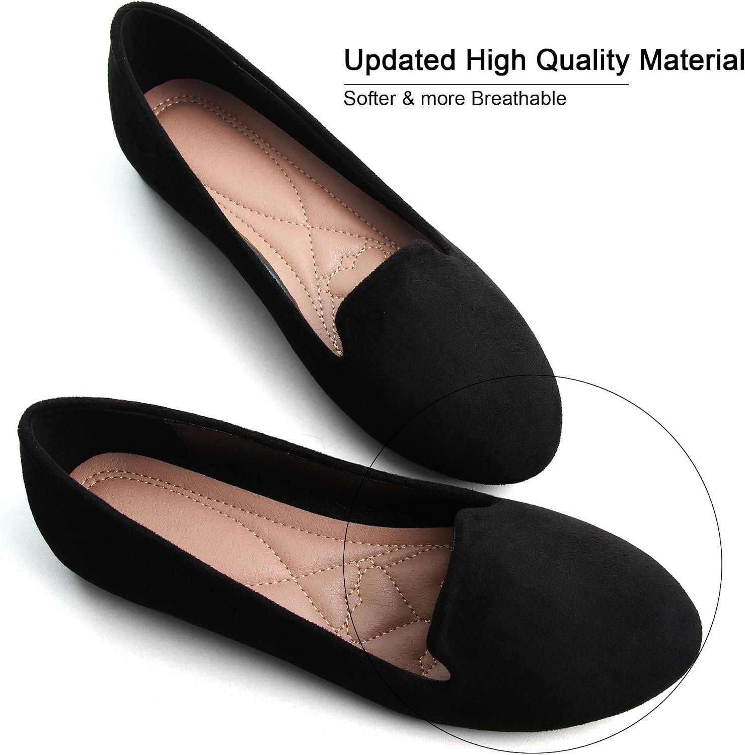Women Round Toe Flats Comfortable Fashion Ballet Flat Shoes for Women Dressy Slip-ons Loafers - Image 2