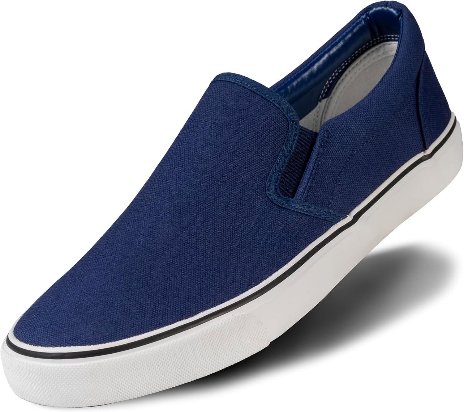 men Sneakers Classic Low Top Slip On Shoes Wide Canvas Skate Loafers Sneakers with Soft Insole Causal Dress Shoes for Men Comfortable Walking Shoes Slip on Sneakers for Men