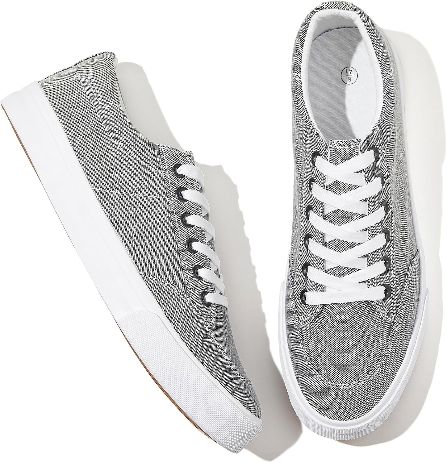 men Canvas White Black Sneakers Shoes Low Top Lace Up Casual Walking Shoes Sneakers