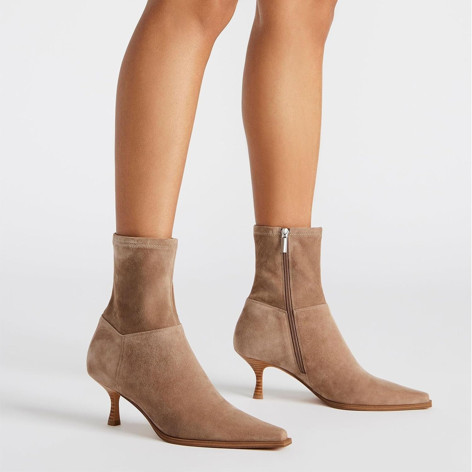 Women's Ankle Boots - Stiletto High Heel, Pointed Toe, Short, Side Zipper, Dress Boots - Elastic, Fashion, Trendy - Image 2