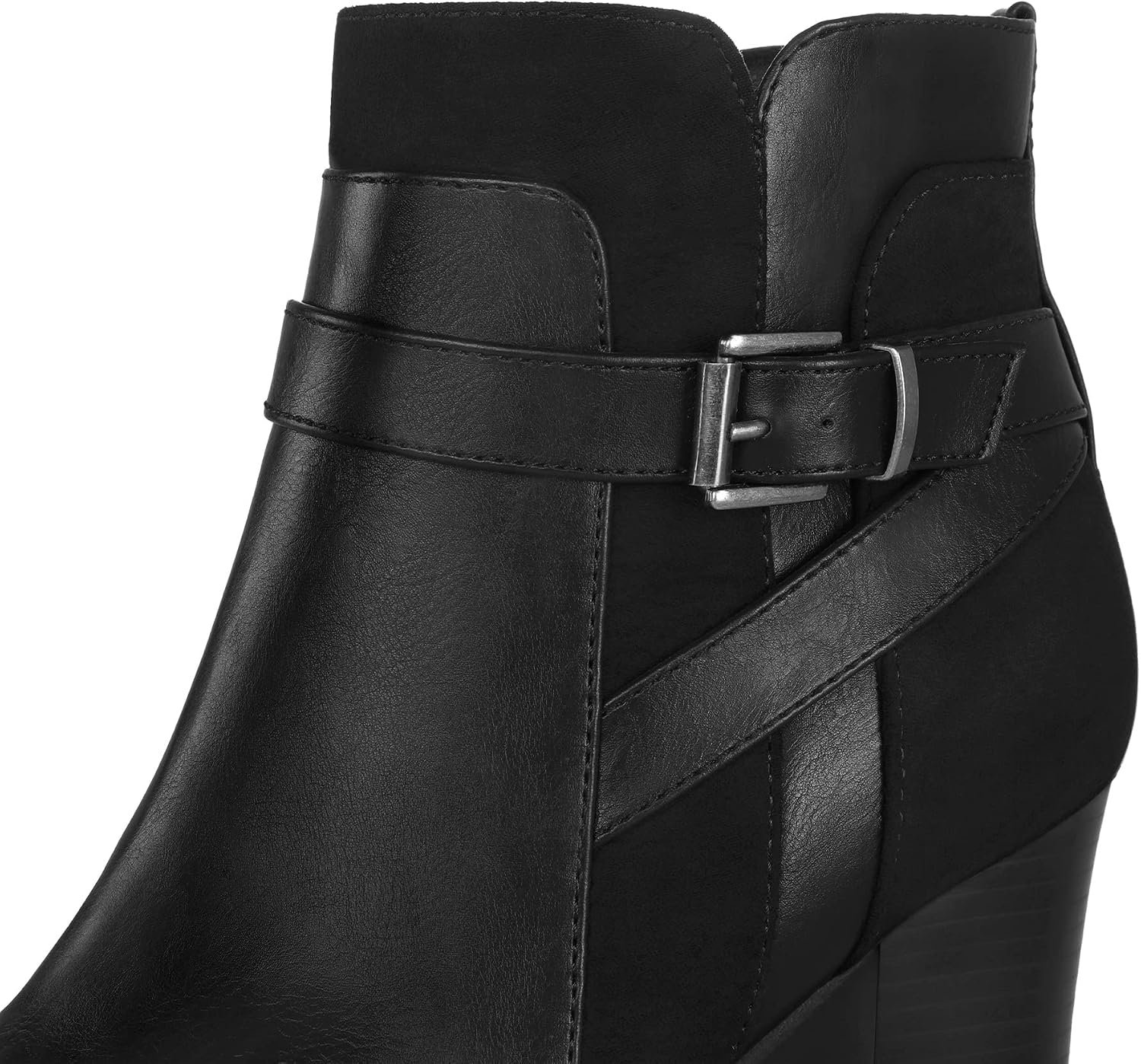 Women's Ankle Boots Chunky Stacked Heel Zipper Booties - Available in Wide Sizes - Image 2