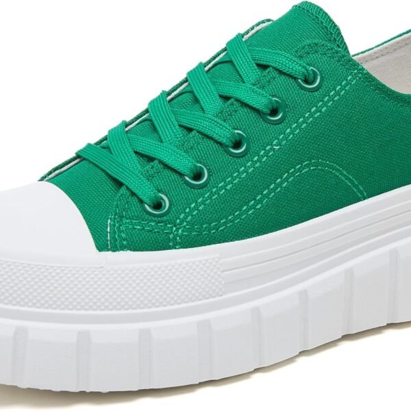 Women Platform Sneakers Canvas Shoes for Women White Low Top Classic Casual Tennis Shoes
